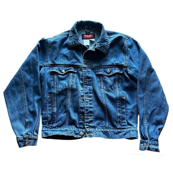 Vtg Wrangler Hero Blue Small Denim Button Up Trucker Jean Jacket Mens 624814-WA - Picture 2 of 5